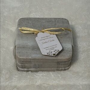 Handcrafted Marble Coasters Set of 4